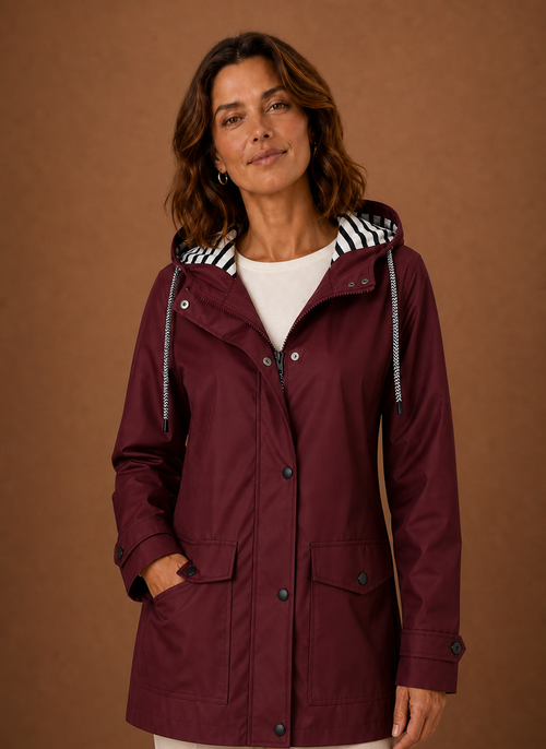 Trenchcoat med huva – smal linje
