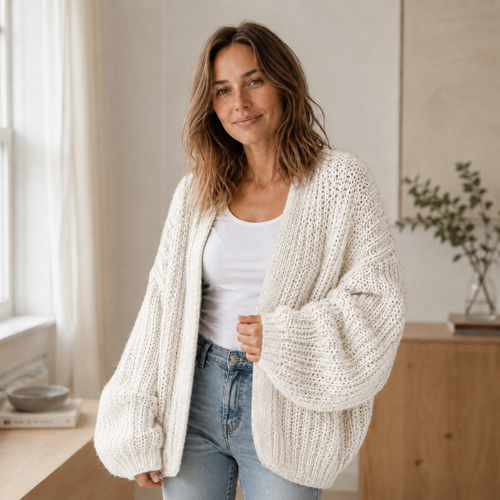 Maja grovstickad kofta – oversized och öppen