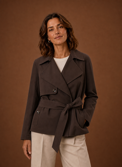 Trenchcoat med knytskärp