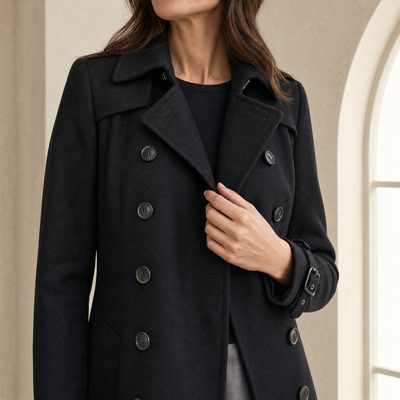 Clara ullkappa – dubbelknäppt och elegant