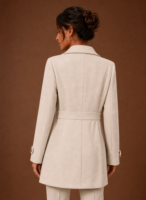 Trenchcoat i midilängd med knappslå
