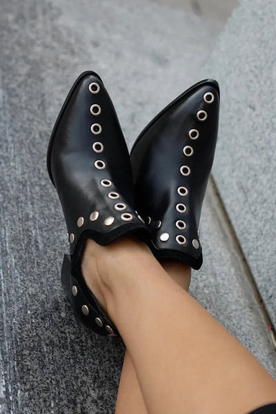 Charlotte boots i läder med blockklack