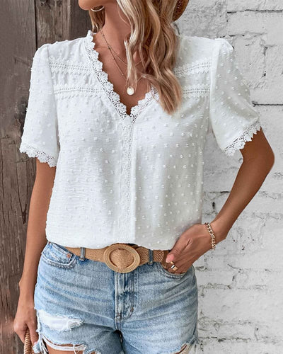 Marie blus med v-ringning