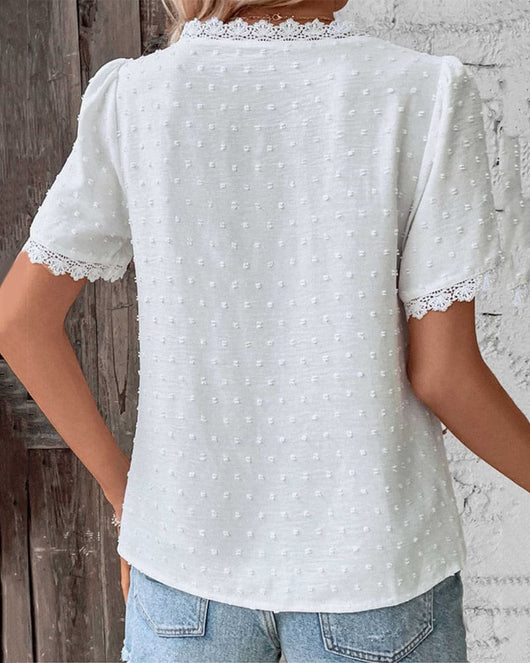 Marie blus med v-ringning