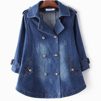 Sophie denimcape – oversized med dubbla knappar