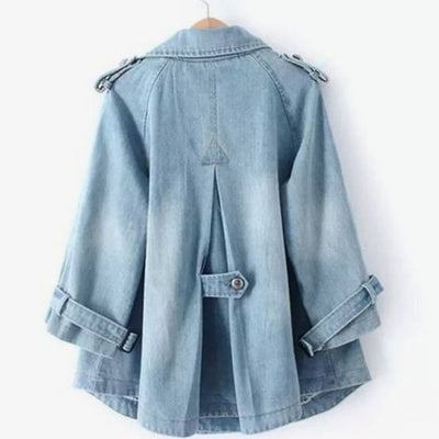 Sophie denimcape – oversized med dubbla knappar