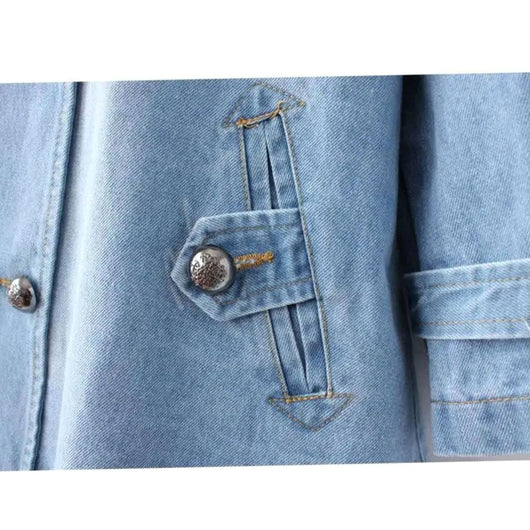 Sophie denimcape – oversized med dubbla knappar