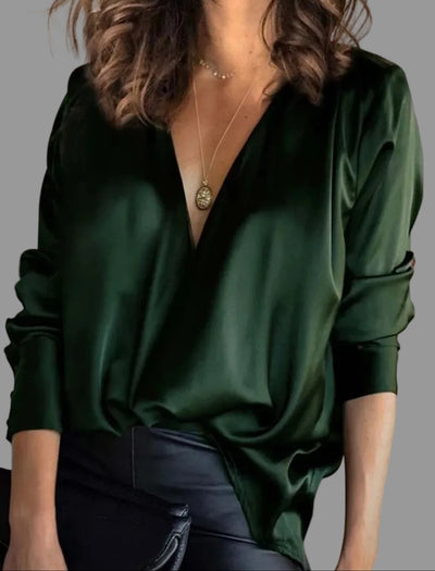 Amelie blus i satin