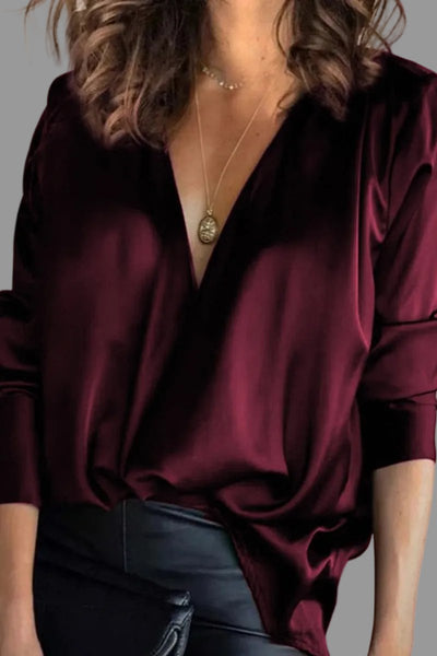 Amelie blus i satin