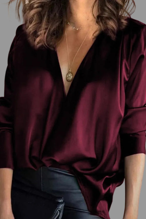 Amelie blus i satin