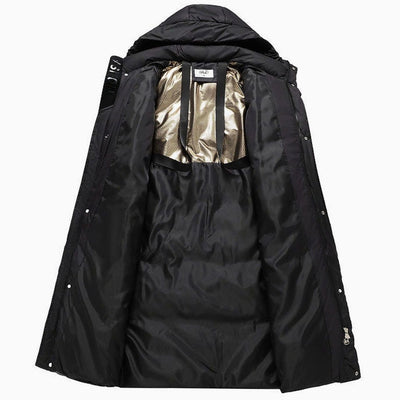 Marie extra lång parka – huva och ribbade muddar
