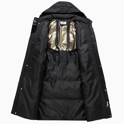 Marie extra lång parka – huva och ribbade muddar