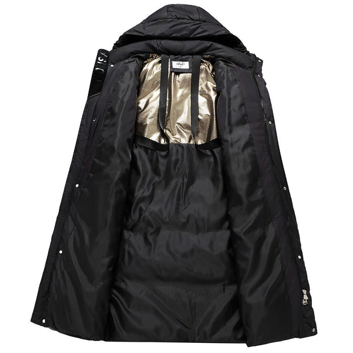 Marie extra lång parka – huva och ribbade muddar