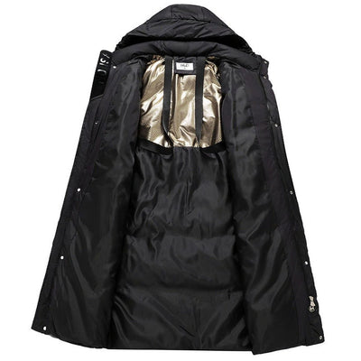 Marie extra lång parka – huva och ribbade muddar
