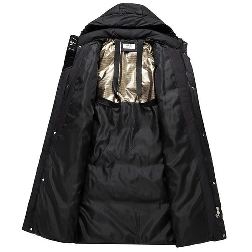 Marie extra lång parka – huva och ribbade muddar