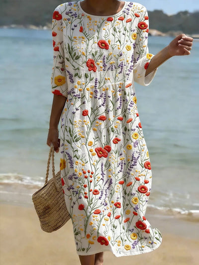 Marie maxiklänning med blommönster