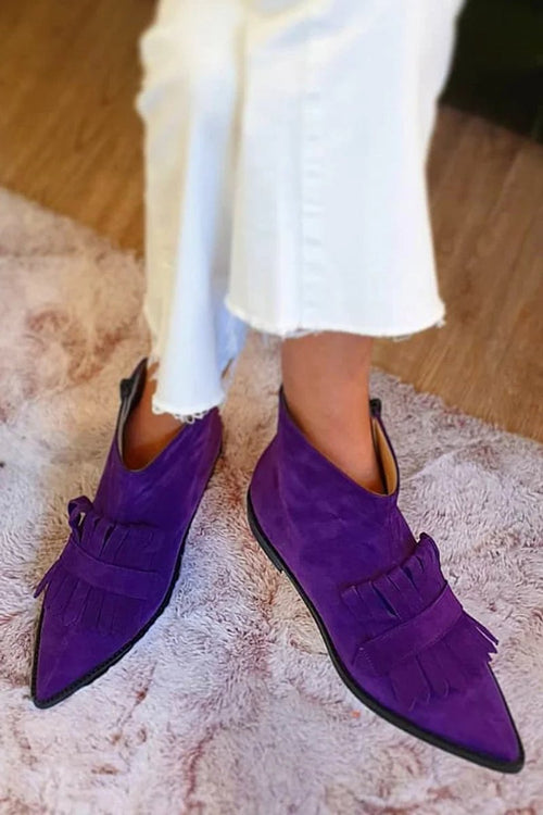 Charlotte boots i läder – lila