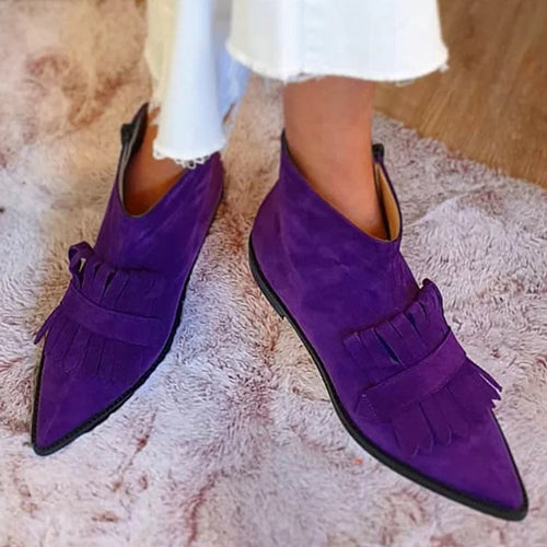 Charlotte boots i läder – lila