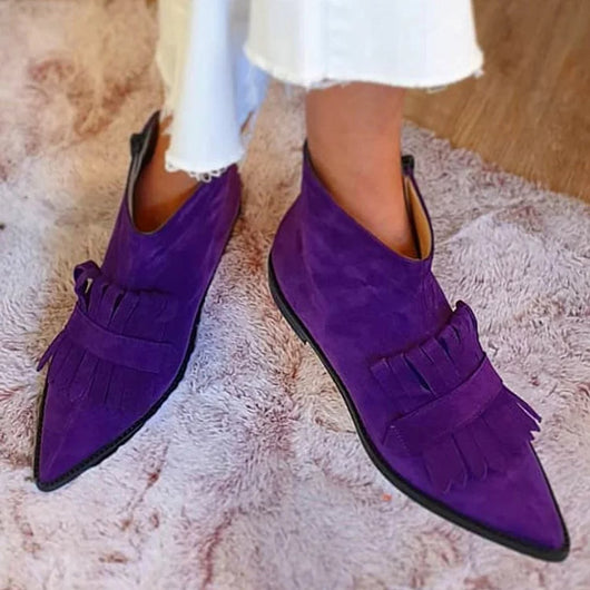 Charlotte boots i läder – lila