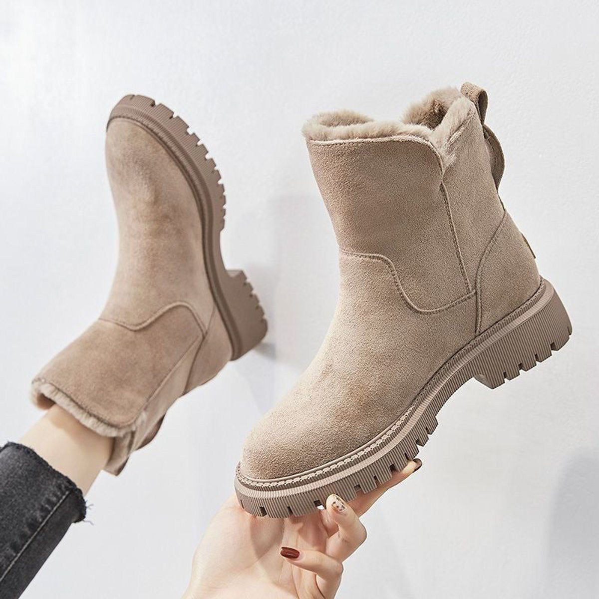 Greta boots i läder med fodrad