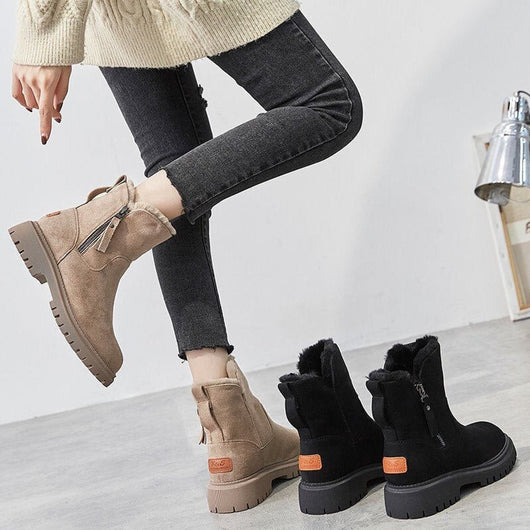 Greta boots i läder med fodrad