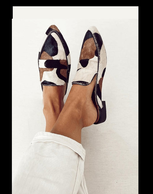 Leonie loafers i denim – vit