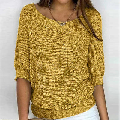 Charlotte stickad tröja i stickat – beige