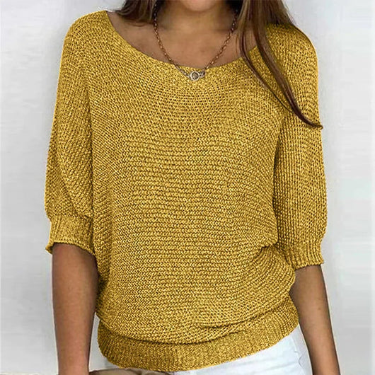 Charlotte stickad tröja i stickat – beige