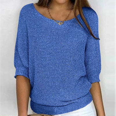 Charlotte stickad tröja i stickat – beige