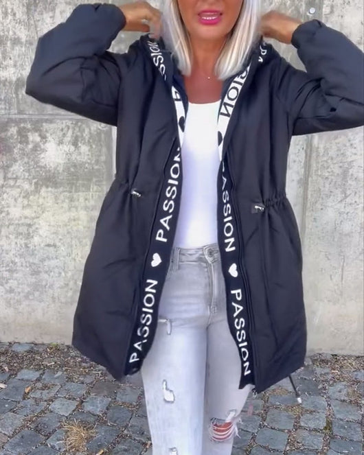 Johanna kappa med huva – svart