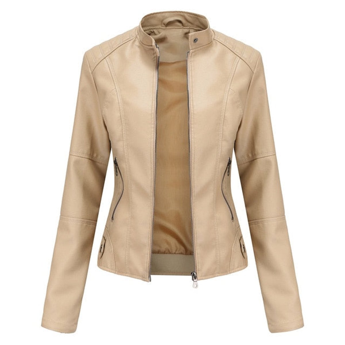 Katharina jacka i konstläder – beige