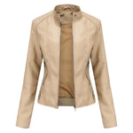 Katharina jacka i konstläder – beige
