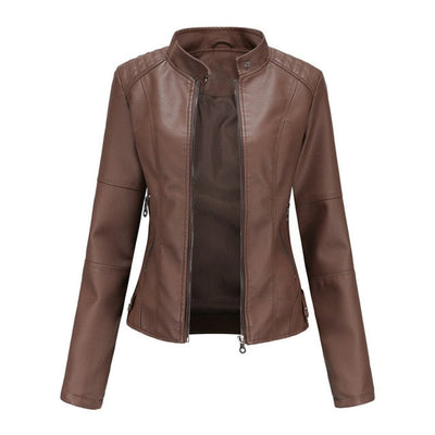 Katharina jacka i konstläder – beige
