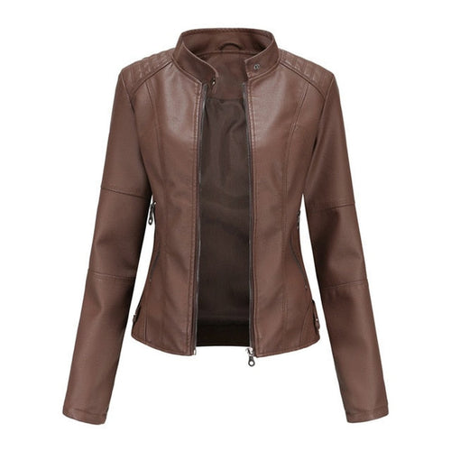 Katharina jacka i konstläder – beige
