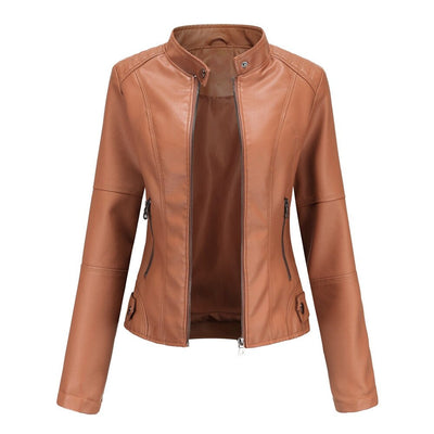 Katharina jacka i konstläder – beige