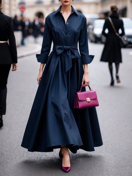 Annika skjortklänning med långa ärmar