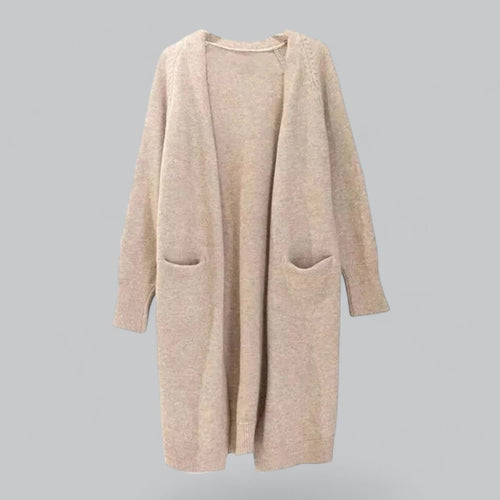 Clara stickad kofta i stickat – beige