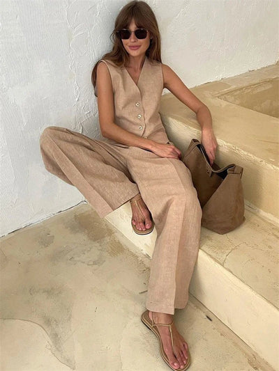 Annika väst i linne