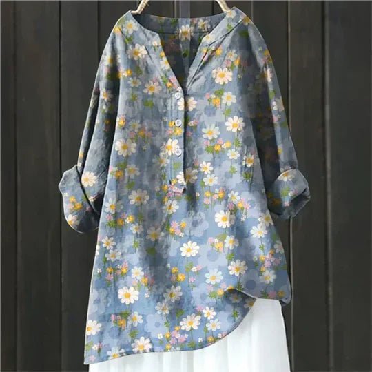 Clara blus med blommönster