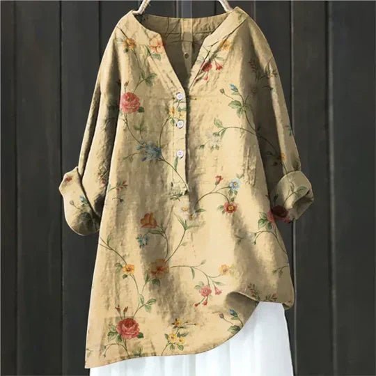 Clara blus med blommönster