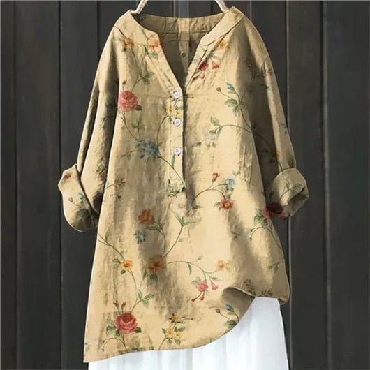 Clara blus med blommönster