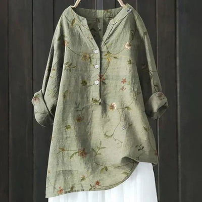 Clara blus med blommönster