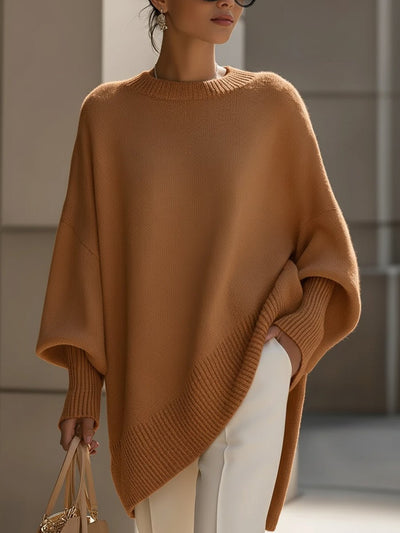 Charlotte oversized tröja – fladdermusärm i mjuk stickning