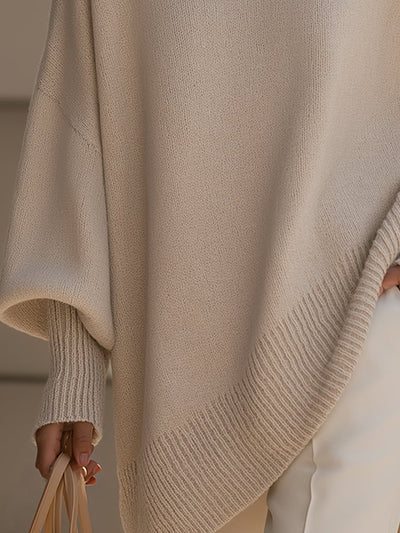 Charlotte oversized tröja – fladdermusärm i mjuk stickning