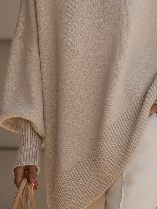 Charlotte oversized tröja – fladdermusärm i mjuk stickning