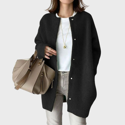Clara stickad kofta i stickat – khaki