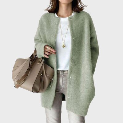 Clara stickad kofta i stickat – khaki