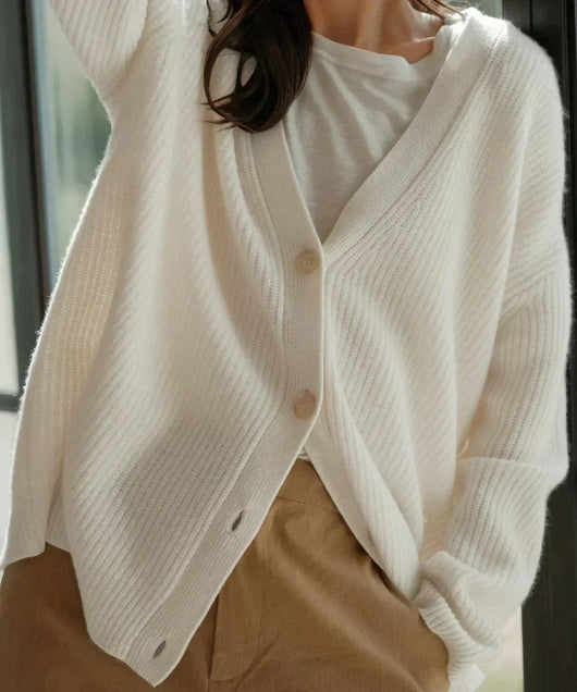 Lena stickad kofta i stickat – beige