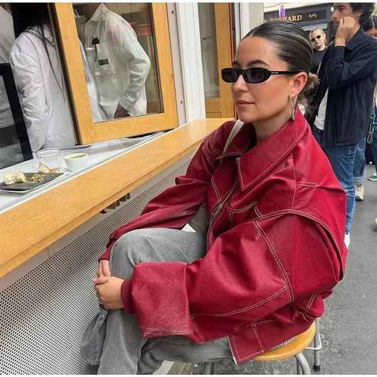 Elisabeth quiltad jacka i konstläder
