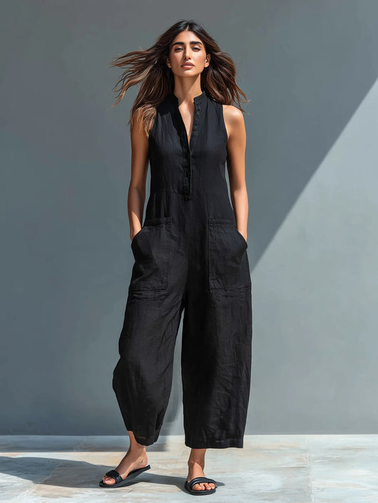 Annika jumpsuit med ståkrage